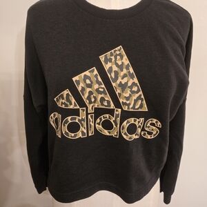 Adidas Charcoal Sweatshirt with Textured Logo